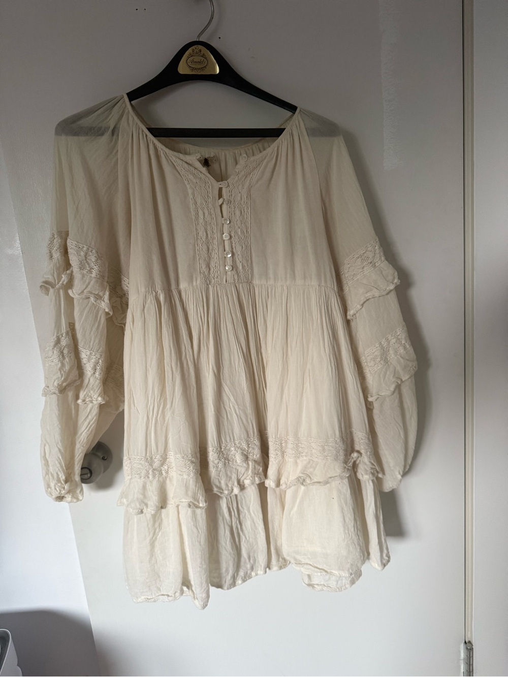 Spell Cream Boho Tiered Mini Dress- Magnolia Mini Dress - Picture 5 of 8